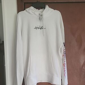 Hollister White Hoodie with Logo